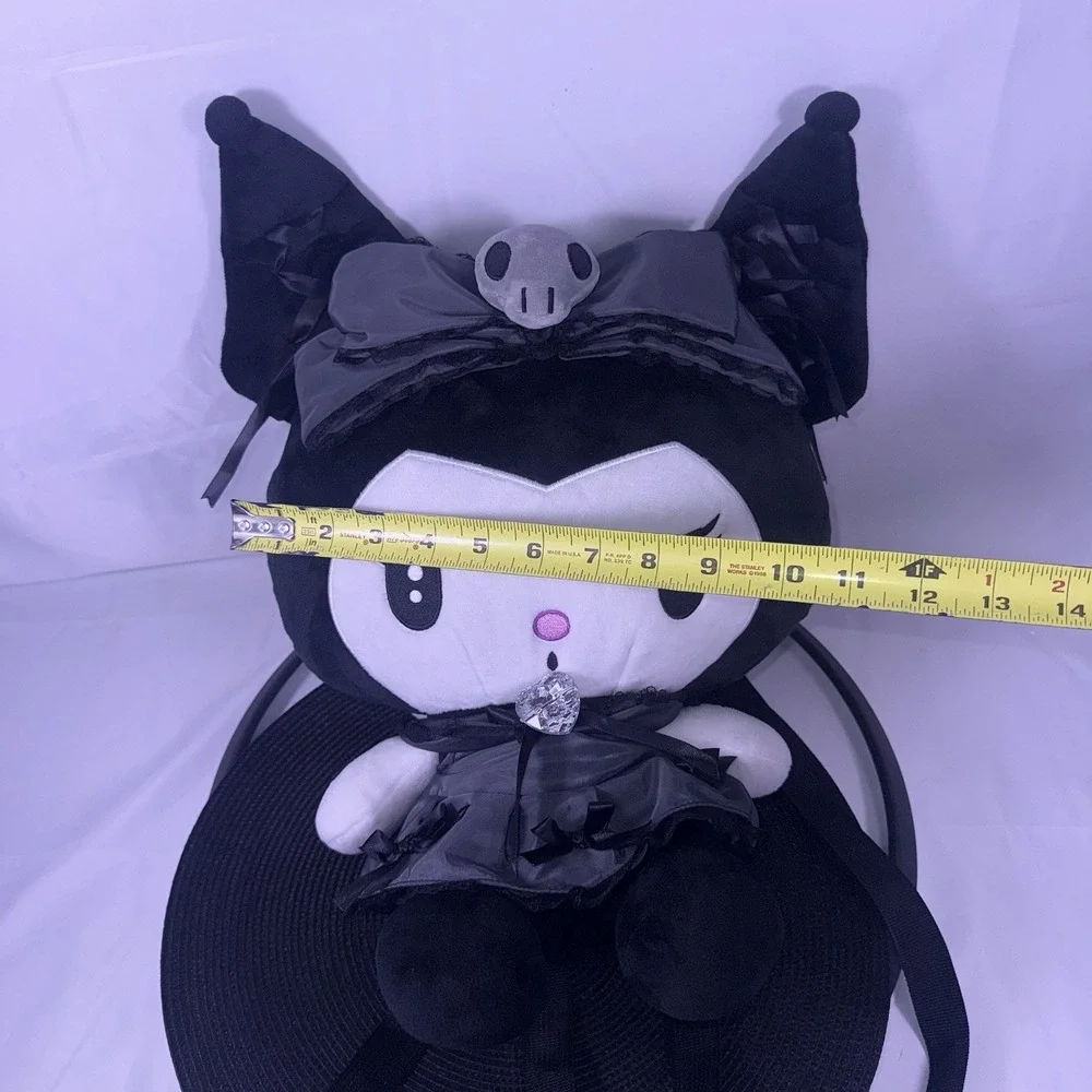 Kuromi NWT Hot Topic Bioworld Sanrio Lolita Black Plush Backpack Bag 16